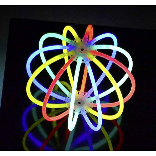 KnickLichter Glowinx - 100 barras luminosas, mexcla de 7 colores,  set completo incl. 100 x conectores TopFlex, 2 x conectores triples y 2 x conectores circulares