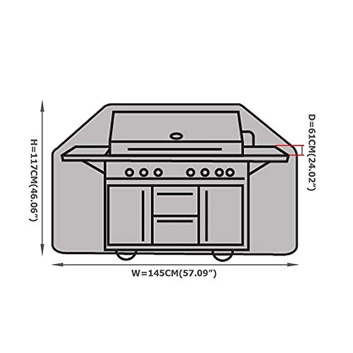 KOKOMALL Funda para Barbacoa Impermeable Cubierta de Protector para BBQ Resistente al Polvo Durable 145x61x117cm