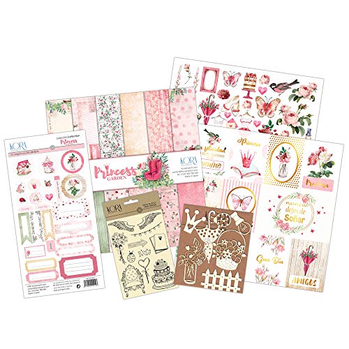 KORA projects Kit Scrapbooking - Princess Garden (Tarjetas en ESPAÑOL)