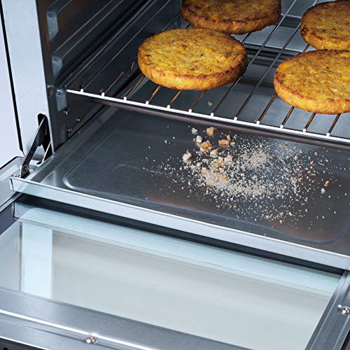 Korona 57156 57156-Horno multifunción de Acero Inoxidable, pequeño, Compacto, Mini, Parrilla para Horno, Bandeja esmaltada, Piedra para Pizza, 1500 W, 24 litros, Negro