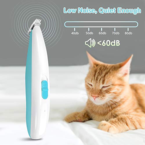 Kriogor Cortapelos para Perro y Gato, Recortadora de Pelo para Mascota,Cortadora de peluquería Canina 2 Velocidad y USB Recargable para Cabello Alrededor de la Cara, Ojos, Orejas, Pata