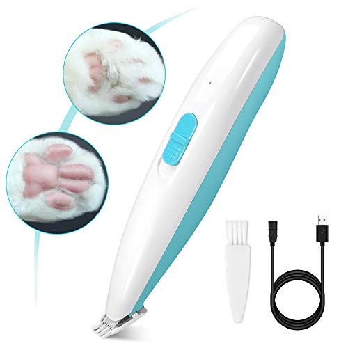 Kriogor Cortapelos para Perro y Gato, Recortadora de Pelo para Mascota,Cortadora de peluquería Canina 2 Velocidad y USB Recargable para Cabello Alrededor de la Cara, Ojos, Orejas, Pata