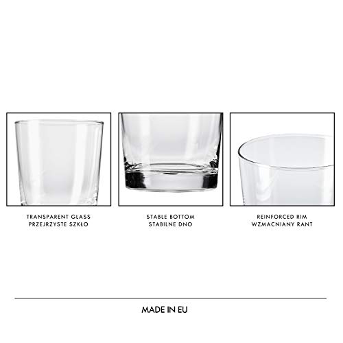 Krosno 6X Vaso para Refrescos Agua + Garrafa | Conjunto 6X 250 ml i 1000 ml | Pure Collection Casa, Restaurante y en Las Fiestas | Apta para Lavavajillas y Microondas