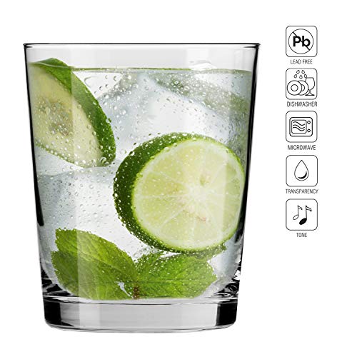 Krosno 6X Vaso para Refrescos Agua + Garrafa | Conjunto 6X 250 ml i 1000 ml | Pure Collection Casa, Restaurante y en Las Fiestas | Apta para Lavavajillas y Microondas