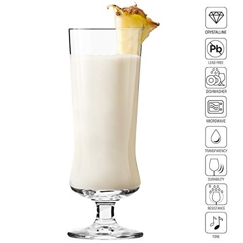 Krosno Copas Pina Colada Cóctel Vasos | Conjunto 6 Piezas | 300 ML | Avant-Garde Collection Uso en Casa, Restaurante y en Fiestas | Apto para Microondas y Lavavajillas