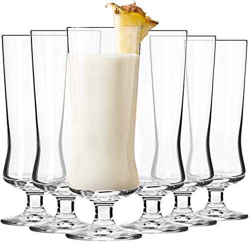 Krosno Copas Pina Colada Cóctel Vasos | Conjunto 6 Piezas | 300 ML | Avant-Garde Collection Uso en Casa, Restaurante y en Fiestas | Apto para Microondas y Lavavajillas