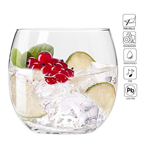 Krosno Vasos de Agua Jugo Highball | Conjunto de 6 Piezas | 410 ML | Harmony Collection Uso en Casa, Restaurante y en Fiestas | Apto para Microondas y Lavavajillas