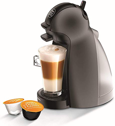 Krups Nescafé Dolce Gusto Piccolo antracita y 6 cajas de café ecológicas Colombia - Cafetera de cápsulas multiusos, Máquina de café para bebidas frías o calientes Y4099FD