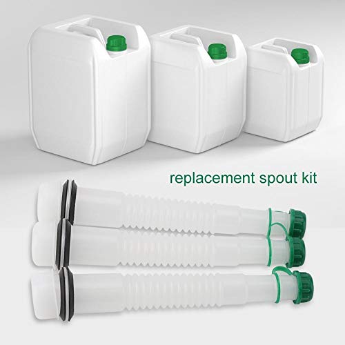 KSTE Gas Canalón 3 Juegos de Intercambio de Gases de Can Cap Kit Boquilla de Combustible, Herramienta de repostar Jardín Maquinaria Industrial (1L y 5L)