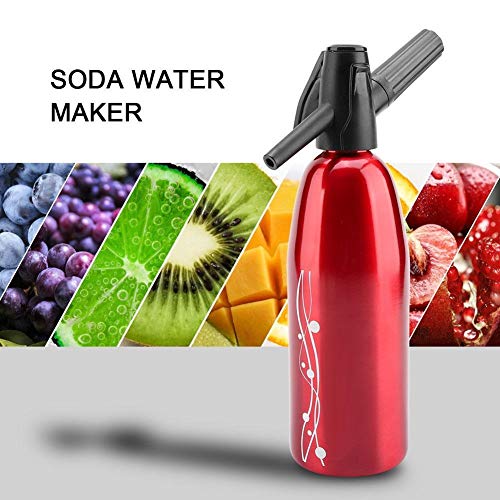 KSTE Soda Fabricante 1 PC de Manual casero de Soda Máquina de Agua, Frutas carbonatadas Bricolaje Botella Bebidas de Zumo Maker (Negro y Rojo)