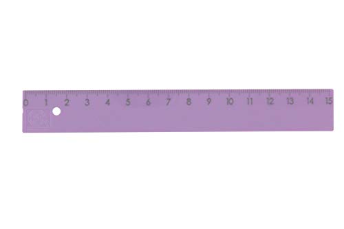 KUM AZ364.03.19-L - Regla plana (L1, 15 cm), color morado pastel