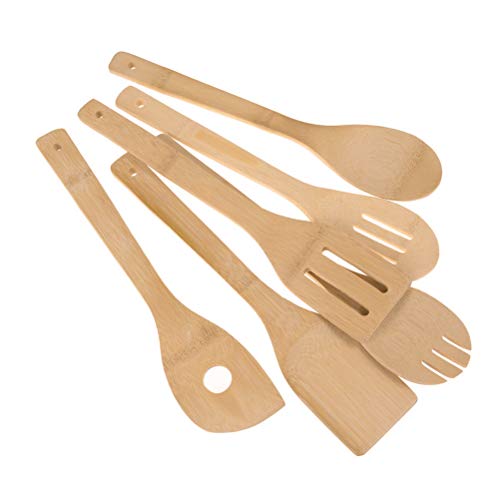 Kuou - Juego de utensilios de cocina de madera de bambú (6 piezas)