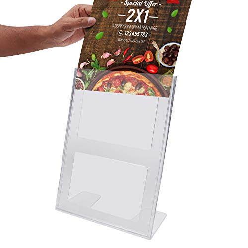 Kurtzy Titular de Menú (12 Pcs) - A4 Acrílico Menu Soporte - Transparente Soporte para Cartel Ideal para Anuncio, Restaurantes, Marcos de fotos, Documentos y Menú