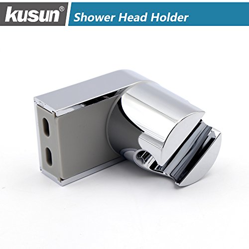 Kusun Soporte universal ajustable cabezal de ducha fijo montado Soporte de conector de pared de baño ABS Acabado en cromo HSZJ002