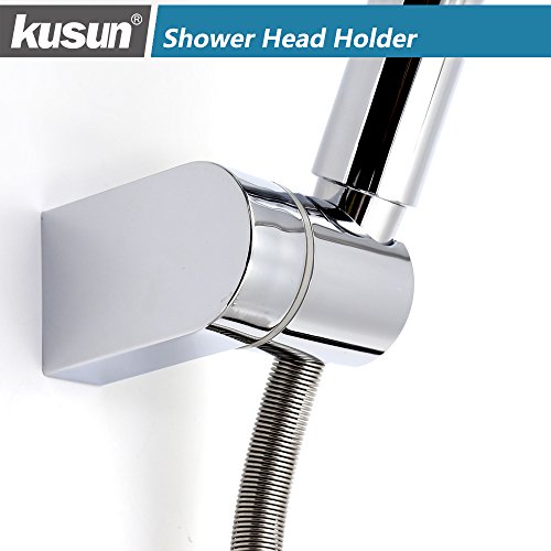Kusun Soporte universal ajustable cabezal de ducha fijo montado Soporte de conector de pared de baño ABS Acabado en cromo HSZJ002