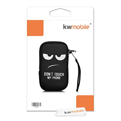 kwmobile Funda Universal para móvil de M - 5,5" - Estuche de Neopreno con Cierre - Carcasa Don't Touch my Phone