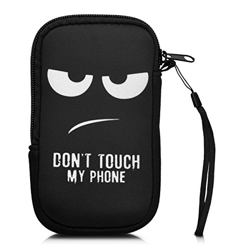 kwmobile Funda Universal para móvil de M - 5,5" - Estuche de Neopreno con Cierre - Carcasa Don't Touch my Phone