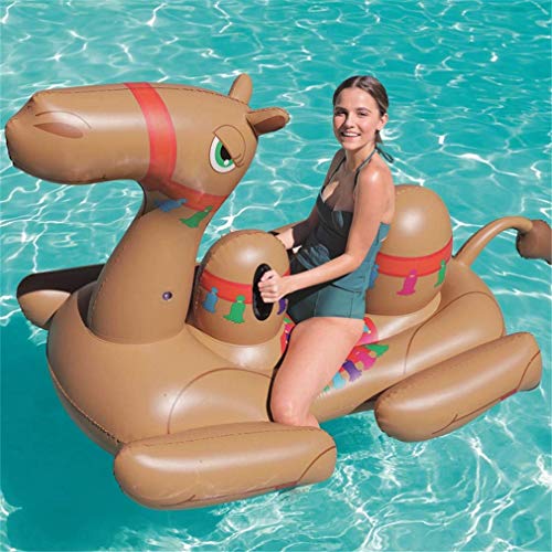 Kyman Las Nuevas Mujeres Inflable Gigante Paseo en Camello Piscina flotadores Animal ridable Piscina Floaties Cama de Agua Verano Juguetes Aire balsa Cama