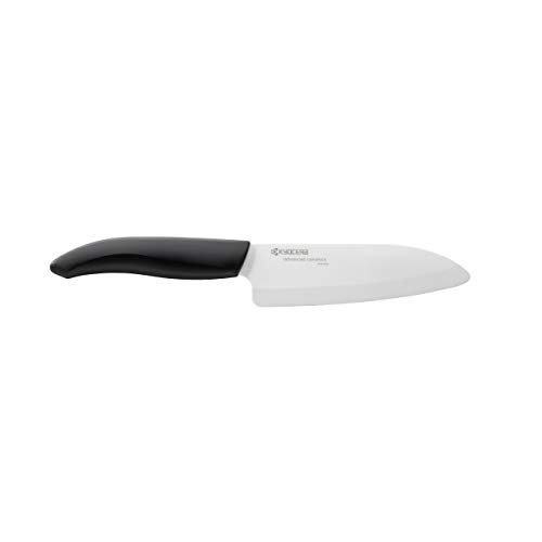 KYOCERA KB-RD BK 2KN EU, Juego utilitario Santoku, Bloque Redondo para hasta 8 Cuchillos, Hoja de cerámica de circonio, Afilada a Mano, Ligera, no corrosiva, Negro, 11 cm + 14 cm, 3 Unidades