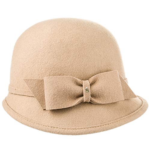 kyprx Bóveda de Las señoras, Gorro de Lana con Lazo Femenino, Gorra Infantil británica, Tendencia de Pieles, Madre, Madre, niños Beige