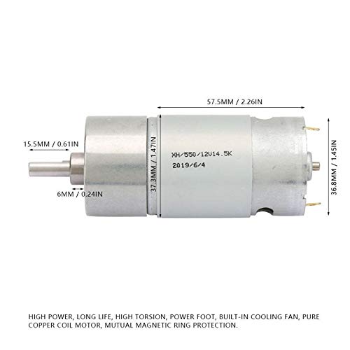 L-Yune,bolt Reducción 1pc Corriente Continua de 12 V Motor de torsión Grande Potencia Reducción Motorreductor (tamaño : 160RPM)