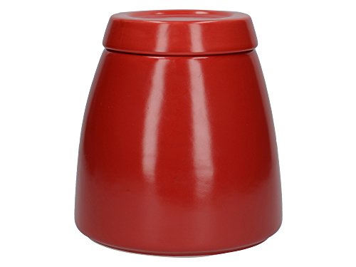 La Cafetière Barcelona - Bote de té con tapa, cerámica, 12,7 x 12,7 x 13,6 cm, color rojo