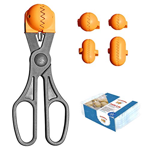 La Croquetera Pack- Utensilio Multiusos Color Naranja - 4 moldes Intercambiables para masas + Pack 20 Bandejas conservación - 100% español : Patentado y Fabricado en España