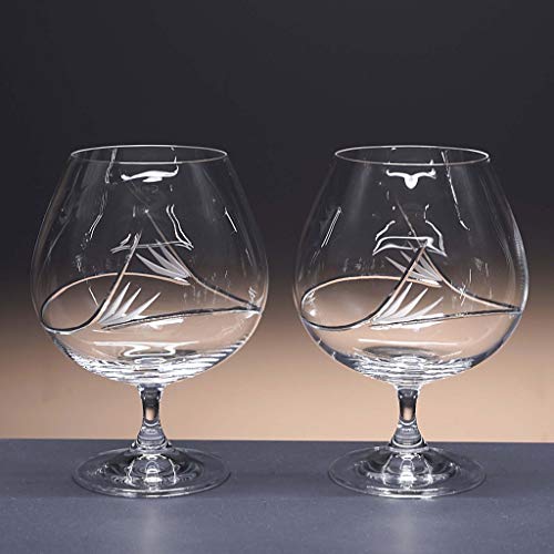 la galaica | - Set de 2 Copas de Cristal para Coñac o Brandy | Copas pequeñas para Licores Ideales para Regalar a Amigos o Familiares | Incluye Estuche de protección | Envío Rápido