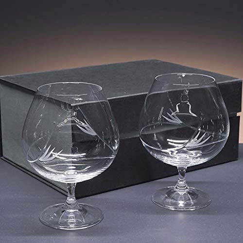 la galaica | - Set de 2 Copas de Cristal para Coñac o Brandy | Copas pequeñas para Licores Ideales para Regalar a Amigos o Familiares | Incluye Estuche de protección | Envío Rápido