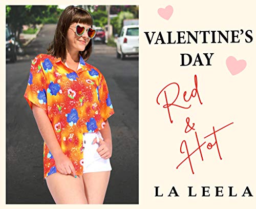 LA LEELA HD 3D Impreso Camisa Hawaiana para el día de San Valentín Presente par Amor corazón Cupid San Valentin Calabaza Naranja_AA203 XXL