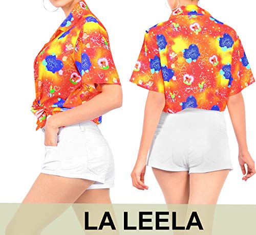 LA LEELA HD 3D Impreso Camisa Hawaiana para el día de San Valentín Presente par Amor corazón Cupid San Valentin Calabaza Naranja_AA203 XXL