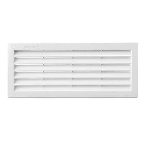 La Ventilazione P252510B - Rejilla de ventilación rectangular, color blanco, dimensiones 254 x 108 mm