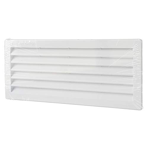 La Ventilazione P252510B - Rejilla de ventilación rectangular, color blanco, dimensiones 254 x 108 mm