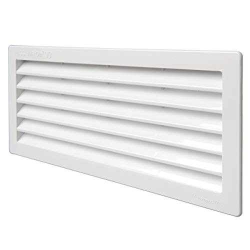 La Ventilazione P252510B - Rejilla de ventilación rectangular, color blanco, dimensiones 254 x 108 mm