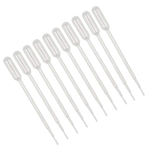 LABOTA 100 piezas 1ML Pipetas de Plastico Dropper Graduado de Medición Desechables para Transferir Aceites Esenciales Mezcla de Perfume Pinturas Acrílicas y Laboratorio