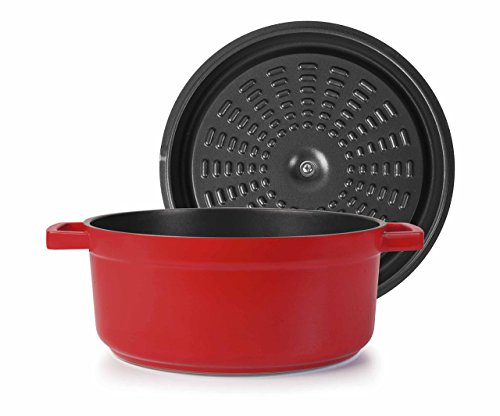 Lacor - 25924 - Cacerola Con Tapa Aluminio Fundido 24cm - Rojo