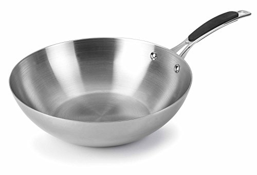 Lacor 53828 - Wok Trimetal, 28 cm Inox 18/10, Gris