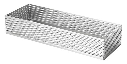 Lacor - 68597 - Molde Aro Rectangular Perforado 8 x 28 x 3, 5 cm Inox