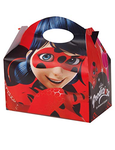 Ladybug - Cajita de carton  para rellenar con decoraciones de lady bug,  paquete de 12 cajitas