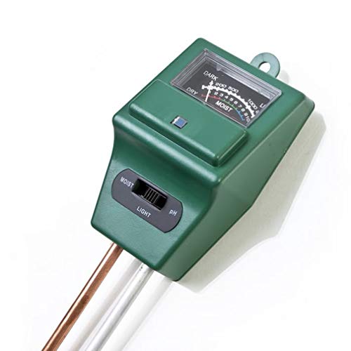 LAIYYI Medidor de humedad 3-en-1 Soil Tester, herramienta de prueba de suelo de acidez PH higrómetro de suelo para jardín, granja, césped, interior y exterior