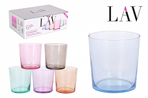 lal Estuche de 6 Vasos Pinta 36 Cl Color Pastel