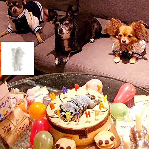 LaMei Yang 2 Unids Molde de Pastel de Helado 3D Fondant Moldes para Hornear Forma de Perro Pastel Uso de Silicona de Calidad Alimentaria para Hacer Lindo Helado de Chocolate Jalea Pudín