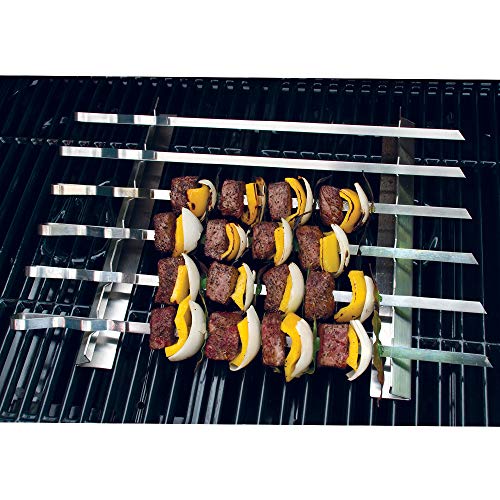 Laminvale Soporte para Brochetas con 6 Pinchos, Plateado, 4.65x44.45x15.49 cm, SR8816