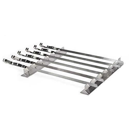 Laminvale Soporte para Brochetas con 6 Pinchos, Plateado, 4.65x44.45x15.49 cm, SR8816