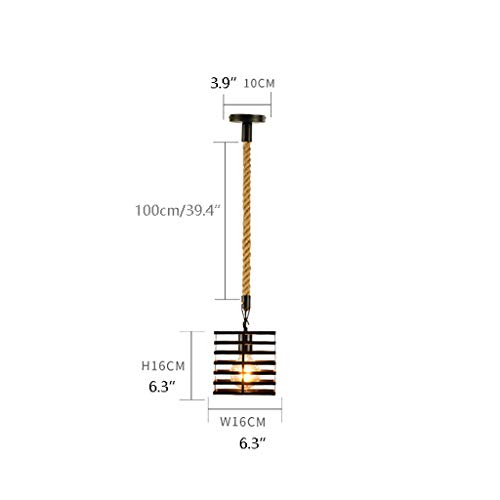 Lámpara Colgante Colgante de luz LED nórdica retro originalidad Lámpara colgante Industrial viento Loft cocina del restaurante del arte del hierro de la lámpara Lámpara de techo (Color : Black)