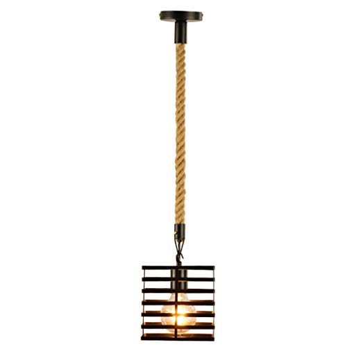 Lámpara Colgante Colgante de luz LED nórdica retro originalidad Lámpara colgante Industrial viento Loft cocina del restaurante del arte del hierro de la lámpara Lámpara de techo (Color : Black)