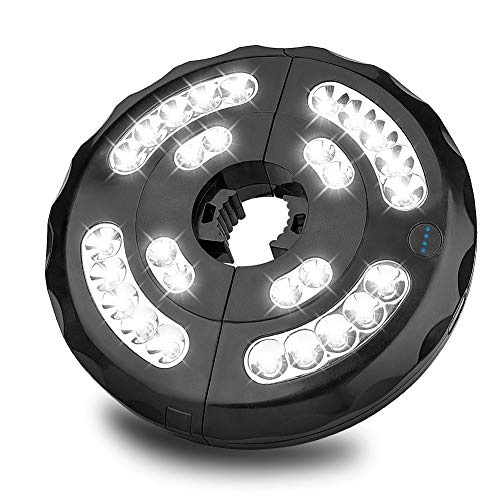 Lámpara para Sombrilla, Eletorot 28 LED 400 Lúmenes 3 Modos Luz Parasol de Patio USB Recargable Luces Sombrillas y Paraguas para Cámping, Patio, Playa,Jardín y Piscina