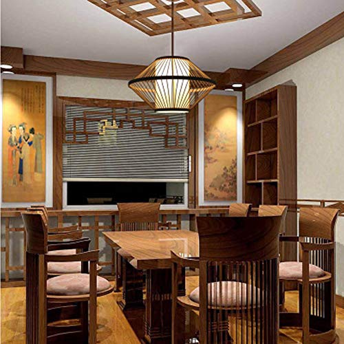 Lámpara retro de la lámpara, lámpara de bambú china, lámpara de restaurante japonés de tatami dormitorio lámpara de bambú de la Zen