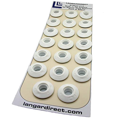 Langard 12 mm Blanc Snap 'n' robinet Oeillets Lot de 20 pcs