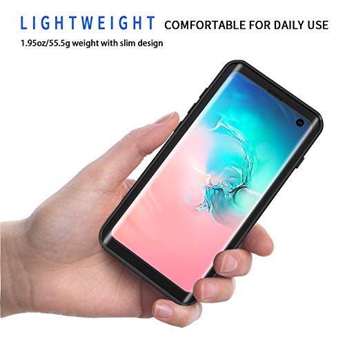 Lanhiem Funda Impermeable Samsung S10, Carcasa Resistente Al Agua IP68 Certificado [Protección de 360 Grados], Carcasa para Samsung Galaxy S10 Compatible con Sensor de Huellas Digitales, Negro